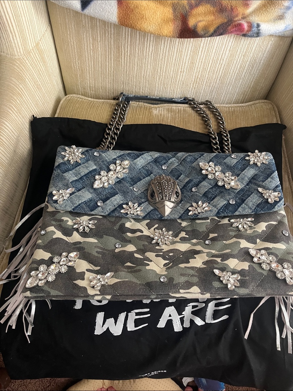 Kurt Geiger Denim/Camo Crystal Kensington